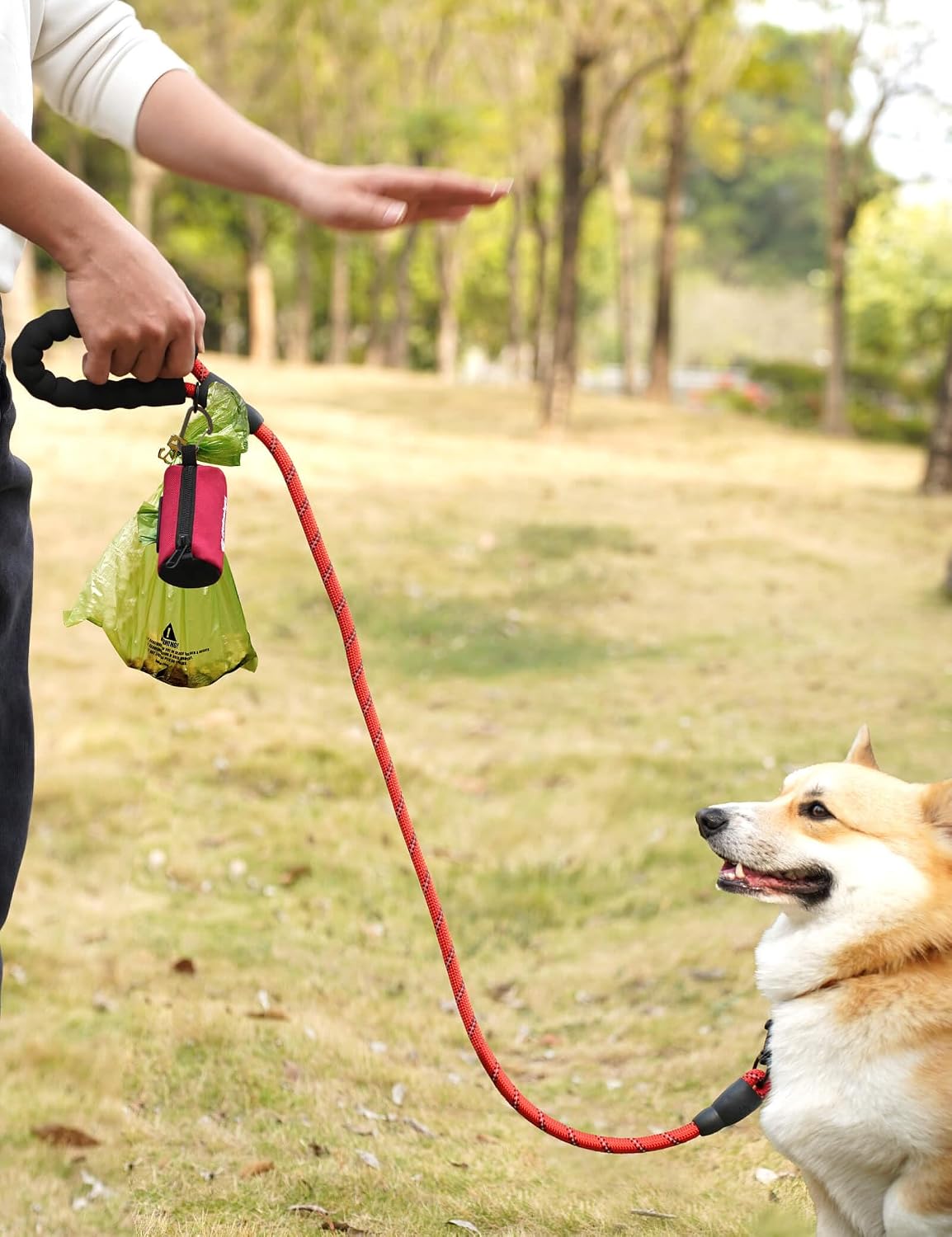 Dog Poop Bag Holder with Used Bag Carrier(Black)