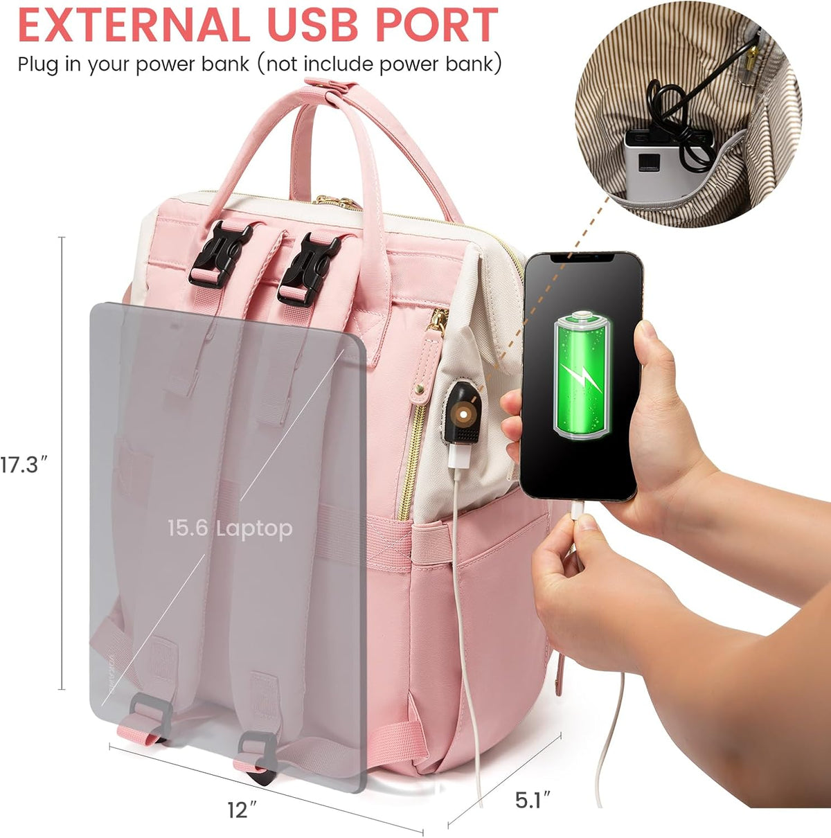 Diaper Bag Backpack, Baby Bag with Changing Station, Large Diaper Backpack for Mom Dads, Waterproof Mommy Bag for Boy and Girl, Travel Essential Baby Shower, Black-Beige