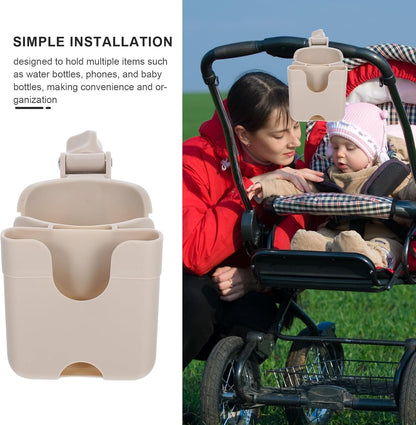 Stroller Cup Holder with Phone Holder, Bottle Organizer Rack