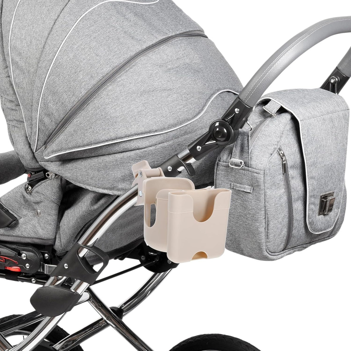 Stroller Cup Holder with Phone Holder, Bottle Organizer Rack