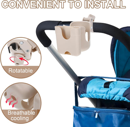 Stroller Cup Holder with Phone Holder, Bottle Organizer Rack