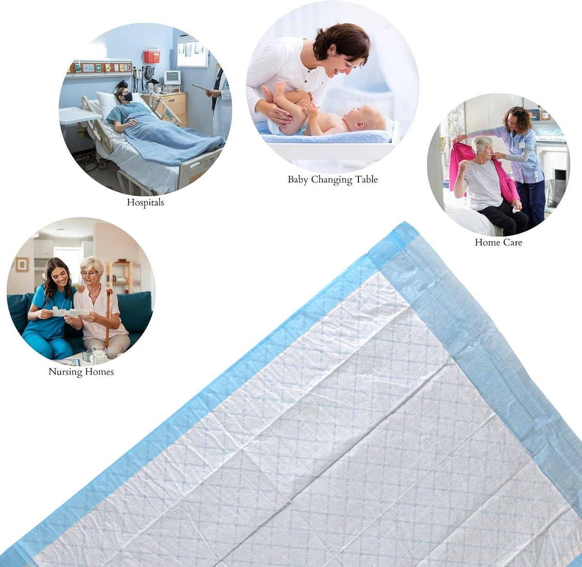 Disposable Underpads 17x24 in Absorbent Incontinence Pee Pads 25 Pk