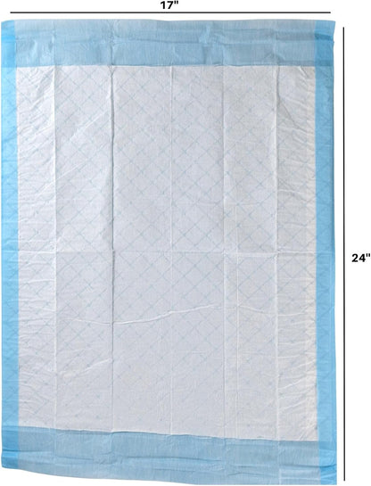 Disposable Underpads 17x24 in Absorbent Incontinence Pee Pads 25 Pk
