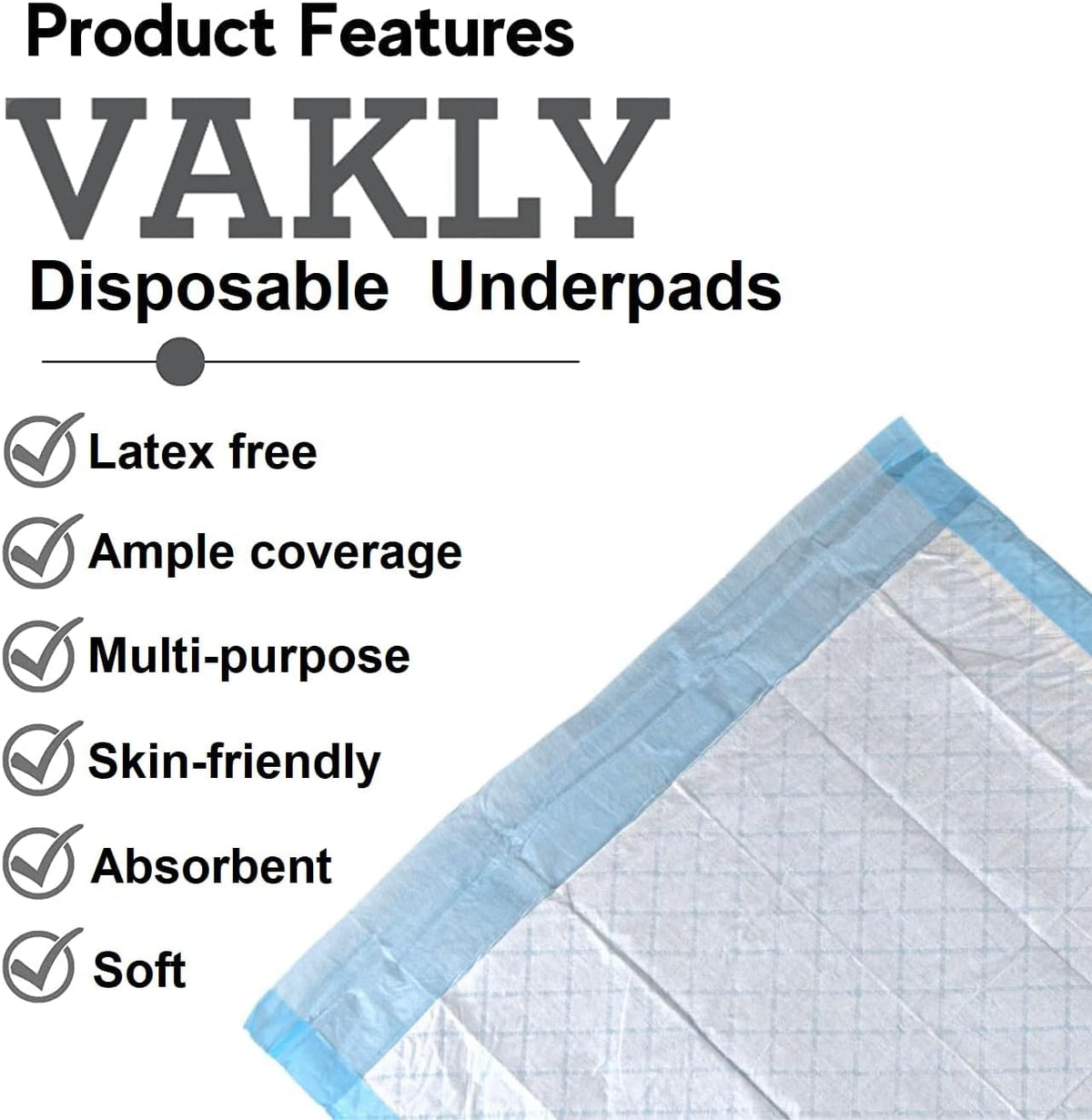 Disposable Underpads 17x24 in Absorbent Incontinence Pee Pads 25 Pk