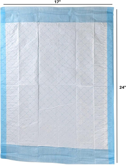 Disposable Underpads 17x24 in Absorbent Incontinence Pee Pads 25 Pk