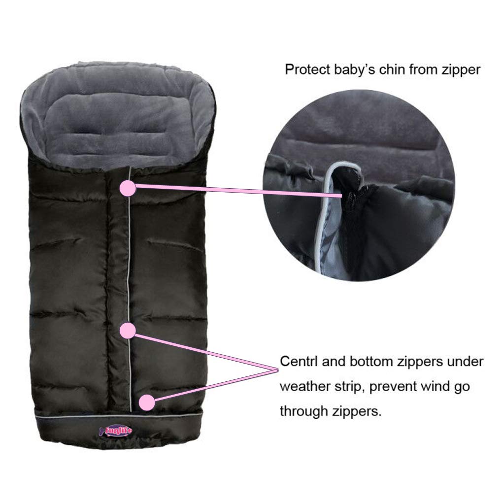 Go 3-Seasons Water Repellent Stroller Footmuff, Baby Cozy Toe Pushchair Sleeping Bag Toddler,Winter Outdoor Tour Stroller Bunting Bag