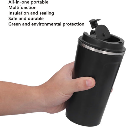 510ml Coffee Mug, Double Wall Stainless Steel Travel Cup with Spill Proof Flip Lid, for Car Office Camping Hiking Outdoor Activities
