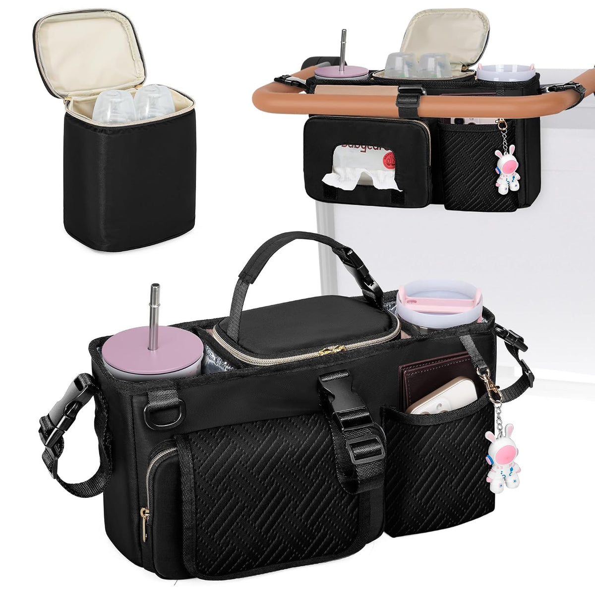 Parent Console Stroller Organizer, Wagon Stroller Caddy Organizer
