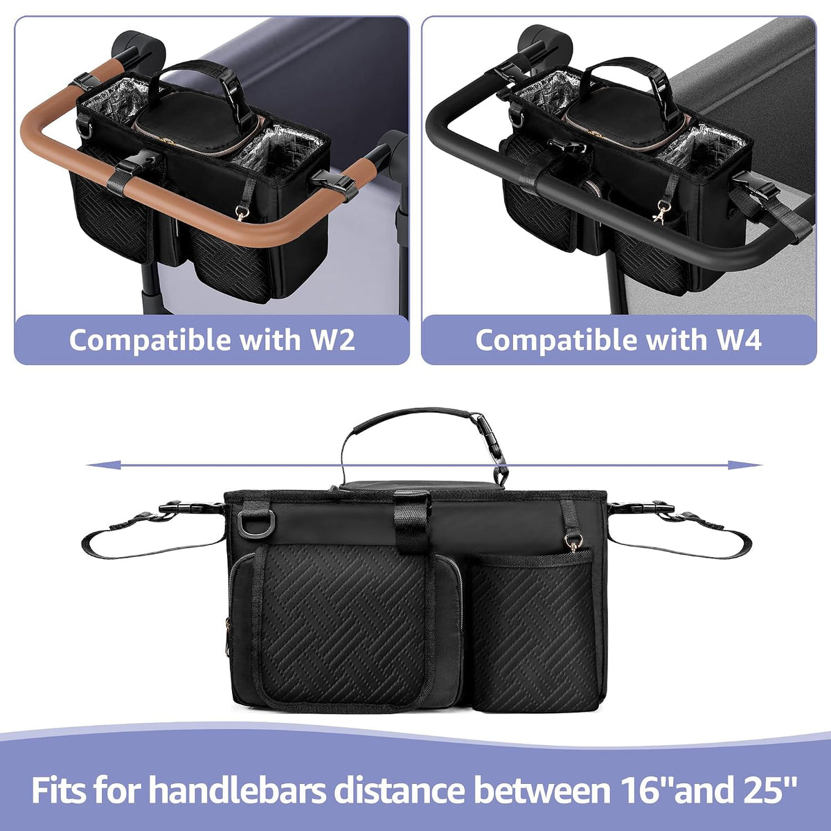 Parent Console Stroller Organizer, Wagon Stroller Caddy Organizer