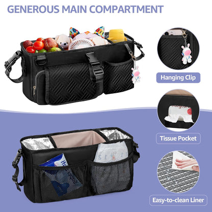 Parent Console Stroller Organizer, Wagon Stroller Caddy Organizer