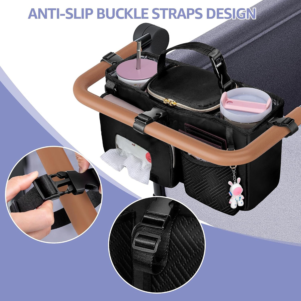Parent Console Stroller Organizer, Wagon Stroller Caddy Organizer