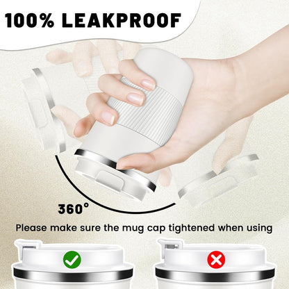 Insulated Coffee Tumblers with Flip Lid 12oz / 17oz, Stainless Steel Coffee Mug Leak Proof, Vacuum Insulated Coffee Mug Reusable Cup, Keeps Cold and Hot for Coffee Tea