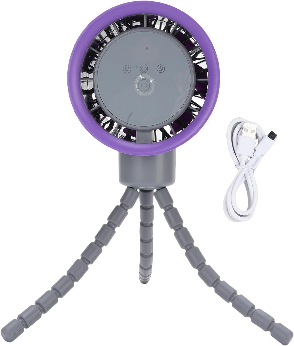 Stroller Fan, Plastic Tripod Clip On Fan with 4000mAh Battery, Flexible Legs, Portable Mini for Stroller Car Seat Crib Bike Travel (Grey)