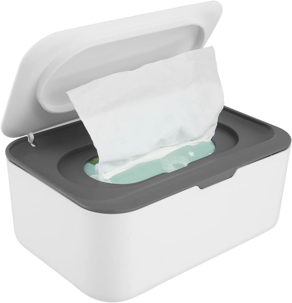 Wipes Dispenser Baby Wipe Holder, Dustproof Refillable Wipe Container Large Capacity Tissues Wipes Case with Moisture Seal Secure Lids Keeps Wipes Fresh for Home Office Bathroom (Dark Blue)