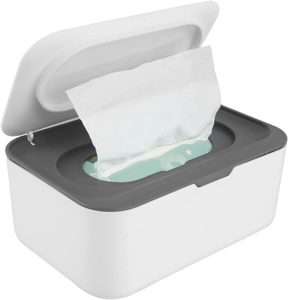 Wipes Dispenser Baby Wipe Holder, Dustproof Refillable Wipe Container Large Capacity Tissues Wipes Case with Moisture Seal Secure Lids Keeps Wipes Fresh for Home Office Bathroom (Dark Blue)