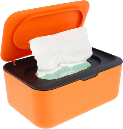 Wipes Dispenser Baby Wipe Holder, Dustproof Refillable Wipe Container Large Capacity Tissues Wipes Case with Moisture Seal Secure Lids Keeps Wipes Fresh for Home Office Bathroom (Dark Blue)