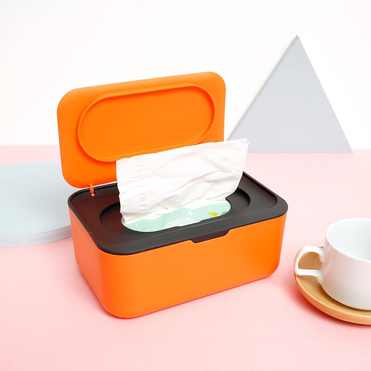 Wipes Dispenser Baby Wipe Holder, Dustproof Refillable Wipe Container Large Capacity Tissues Wipes Case with Moisture Seal Secure Lids Keeps Wipes Fresh for Home Office Bathroom (Dark Blue)