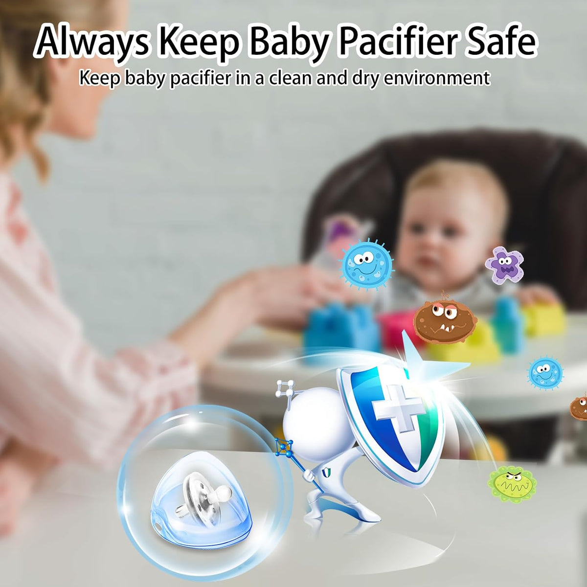 Pacifier Case, BPA Free Pacifier Holder Case with Lanyard for Diaper Bag,Pacifier Container Box for Baby Binky Nipple Travel,Essential Pacifier Accessories,Easy to Clean, Mix Color