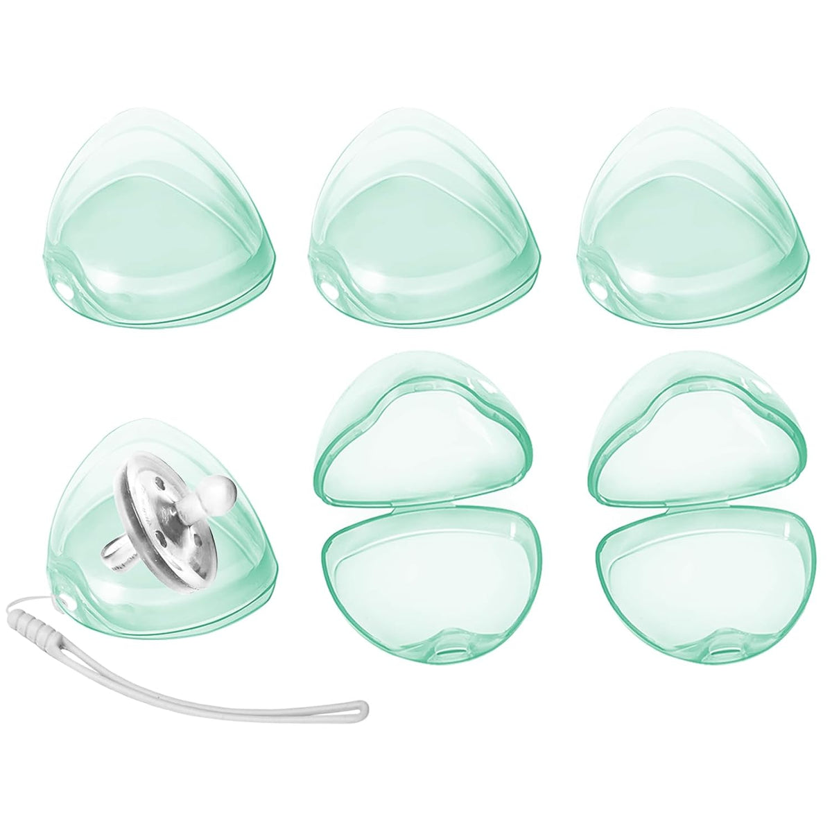 Pacifier Case, BPA Free Pacifier Holder Case with Lanyard for Diaper Bag,Pacifier Container Box for Baby Binky Nipple Travel,Essential Pacifier Accessories,Easy to Clean, Mix Color