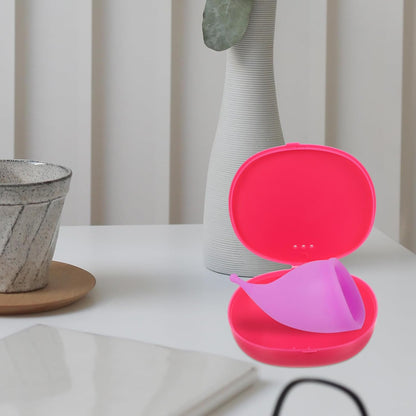 Reusable Storage Box 2pcs Pink Silicone Organizer Container Convenient Case for Women’s Travel and Daily Feminine Care
