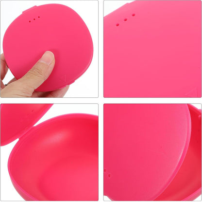Reusable Storage Box 2pcs Pink Silicone Organizer Container Convenient Case for Women’s Travel and Daily Feminine Care