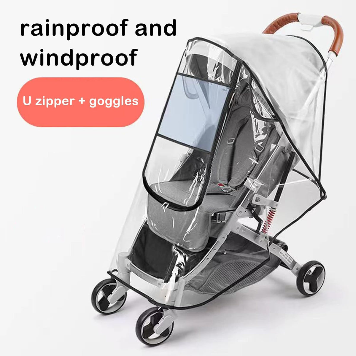 Stroller Rain Wind Cover Umbrella Accessory Windproof Waterproof Universal