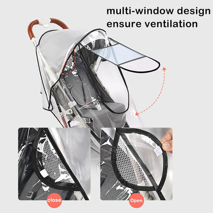 Stroller Rain Wind Cover Umbrella Accessory Windproof Waterproof Universal