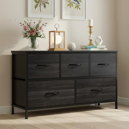 5 Drawer Dresser for Bedroom, Storage Organizer for Closet, Khaki