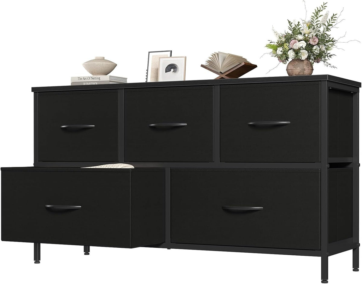 5 Drawer Dresser for Bedroom, Storage Organizer for Closet, Khaki