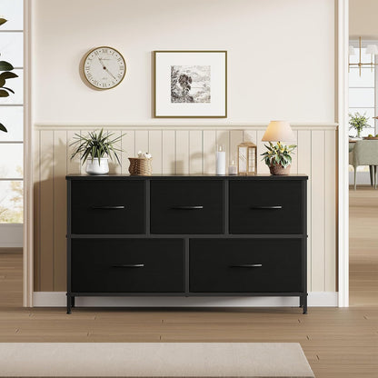 5 Drawer Dresser for Bedroom, Storage Organizer for Closet, Khaki