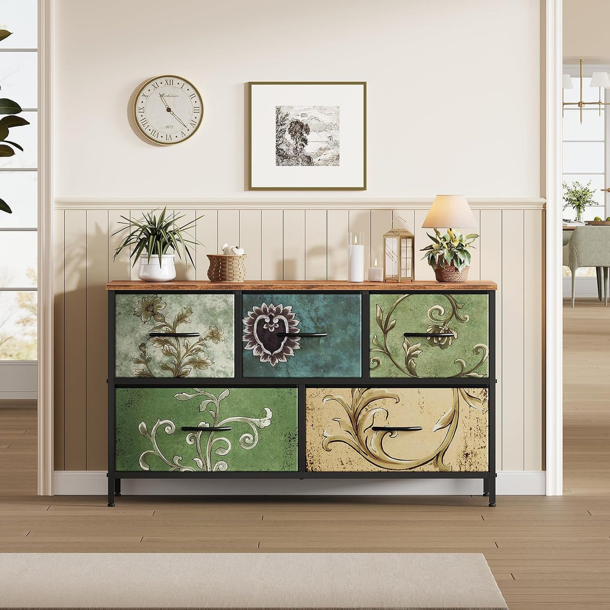 5 Drawer Dresser for Bedroom, Storage Organizer for Closet, Khaki