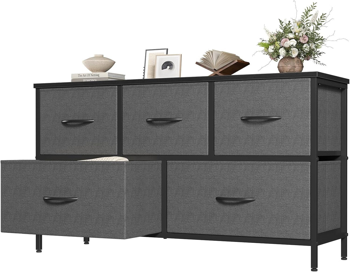 5 Drawer Dresser for Bedroom, Storage Organizer for Closet, Khaki
