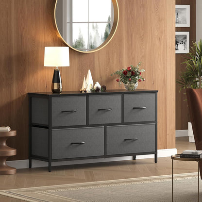 5 Drawer Dresser for Bedroom, Storage Organizer for Closet, Khaki