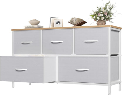 5 Drawer Dresser for Bedroom, Storage Organizer for Closet, Khaki