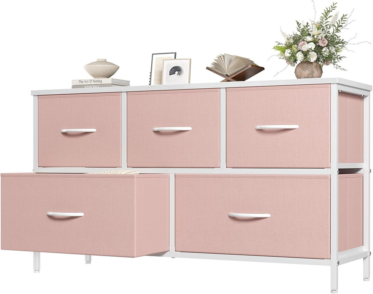 5 Drawer Dresser for Bedroom, Storage Organizer for Closet, Khaki