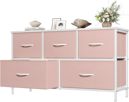 5 Drawer Dresser for Bedroom, Storage Organizer for Closet, Khaki