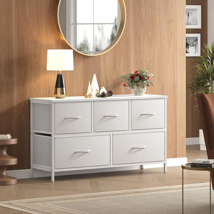 5 Drawer Dresser for Bedroom, Storage Organizer for Closet, Khaki