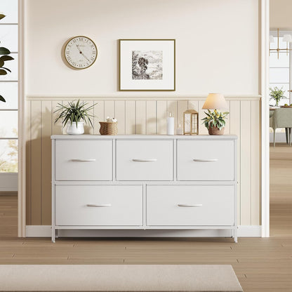 5 Drawer Dresser for Bedroom, Storage Organizer for Closet, Khaki