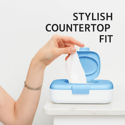 Loo Discreet Flushable Wipes Dispenser – Fits Standard Size Flushable Wipes Only – No-Drill Suction Mount Bathroom Holder with Lid for Toilet Tank, Tile, or Mirror