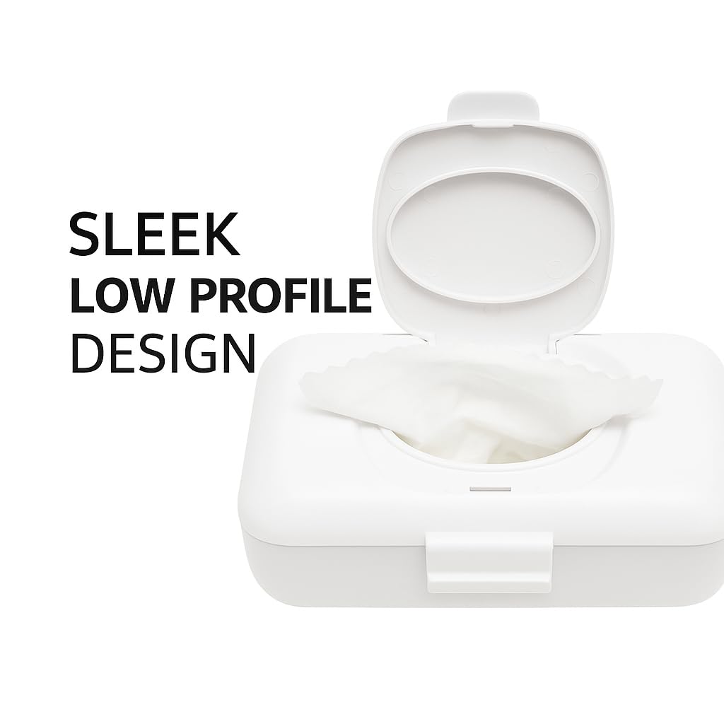 Loo Discreet Flushable Wipes Dispenser – Fits Standard Size Flushable Wipes Only – No-Drill Suction Mount Bathroom Holder with Lid for Toilet Tank, Tile, or Mirror
