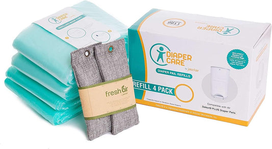 Refill Bags for Dekor Plus Diaper Pail - 4 Pack Odor-Control Liners