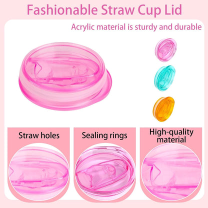 10Pack Tumbler Lid Replacement, Skinny 20 Oz Tumbler Lid,Coffee Cup Lids with Sliding Gasket for 20oz Sublimation Tumblers,Acrylic Sliding Covers Spill Proof Mug Lids for Daily Life Straw Friendly