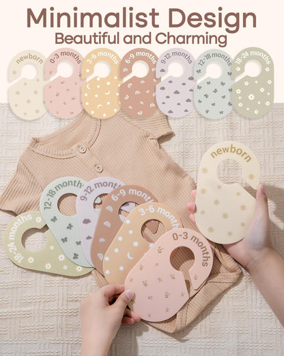 7 Pcs Baby Closet Size Dividers for Nursery Clothes Organizer, Boho