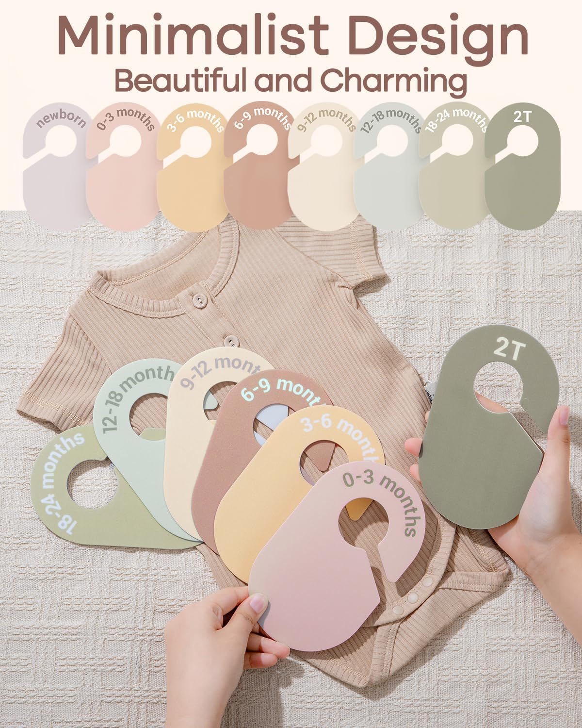 7 Pcs Baby Closet Size Dividers for Nursery Clothes Organizer, Boho
