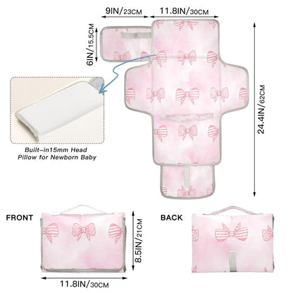 Bows Portable Diaper Changing Pad Waterproof Changing Pads