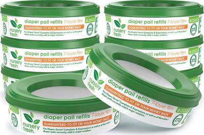 Nursery Fresh® Refill Rings for Diaper Genie® and ® Diaper Pails, Holds up to 2,176 Newborn Diapers, 8 Pack