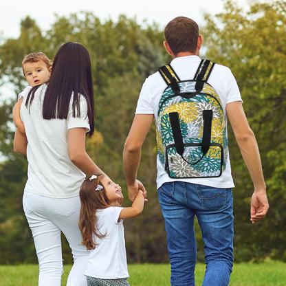 Colourful Leaves Diaper Bag Backpack for Travel, Waterproof Diaper Bag with Insulated Bottle Pockets & USB Port, Large Capacity Baby Bag for Moms & Dads