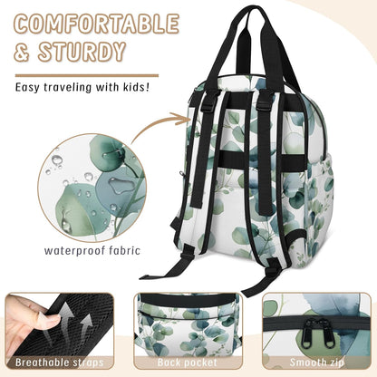 Colourful Leaves Diaper Bag Backpack for Travel, Waterproof Diaper Bag with Insulated Bottle Pockets & USB Port, Large Capacity Baby Bag for Moms & Dads