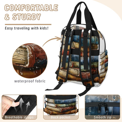 Colourful Leaves Diaper Bag Backpack for Travel, Waterproof Diaper Bag with Insulated Bottle Pockets & USB Port, Large Capacity Baby Bag for Moms & Dads