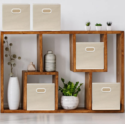 11-Inch Foldable Cube Storage Bins with Handles, Dark Gray